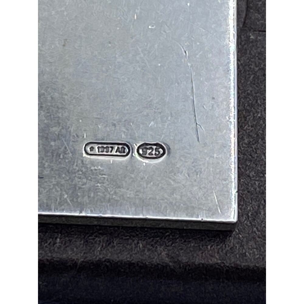 Authentic Gucci Pendant Necklace Mark Plate Rectangle Silver 16" - Picture 4 of 9